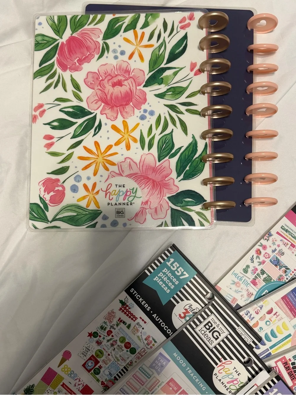Happy Planner Bundle - 2  Covers + 9 Partially Used Sticker Books